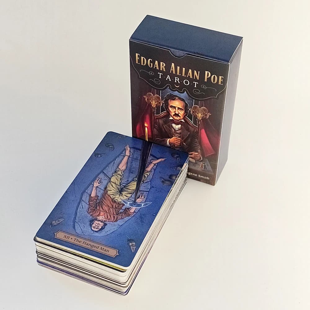 Mazzo di tarocchi Edgar Allan Poe 12 * 7 cm 78 splendide illustrazioni basate sui racconti di Poe stampato su cartoncino doppio goffrato da 350 GSM