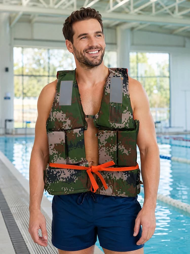 Oxford Fabric Safety Life Vest Waterproof Swimming Jacket Seawater Erosion Resistance Water Buoyancy Jacket for Swimming