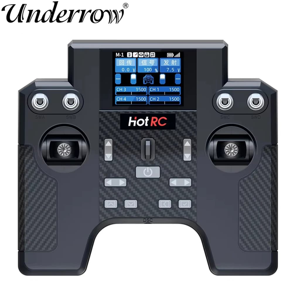 Radiocomando Hotrc HT-8A 2.4G 8CH con Ricevitore F-08A per Elicotteri RC, Aerei, Auto, Navi, Carri Armati e Robot