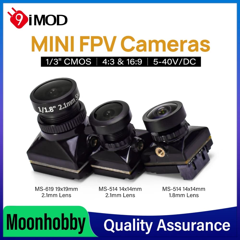 9IMOD Mini FPV Camera 1500/1800 TVL Low Light 1.8/2.1mm Lens FPV Racing Drone