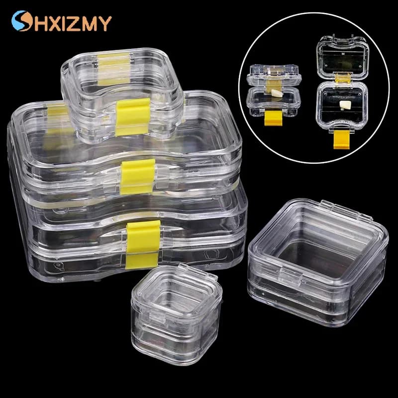 1 pcs plastic box for dental laboratory with dental film fake teeth box with membrane storage boxes tooth case for prosthesis
