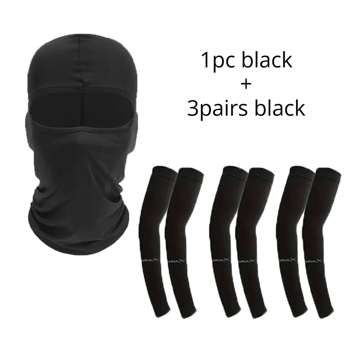 3 Pairs Sun Protection Sleeves Quick-Dry Full Face Mask Balaclava Uses For Outdoor Adventures Running Hiking Fishing Driving