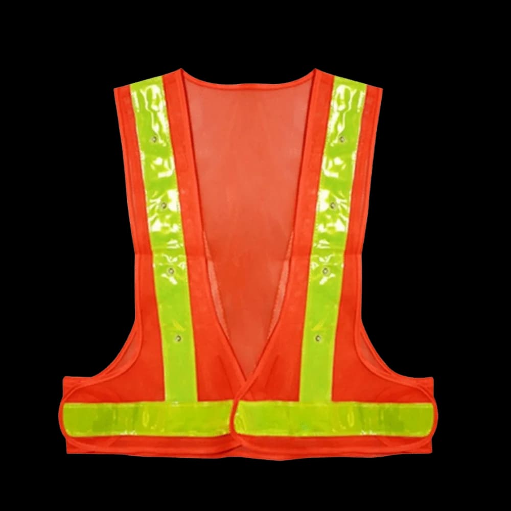 Mesh Fabric LED Safety Vest Reflective Strips Sleeveless Protective Case Breathable LED Lights Protective Cover Outdoor Warning