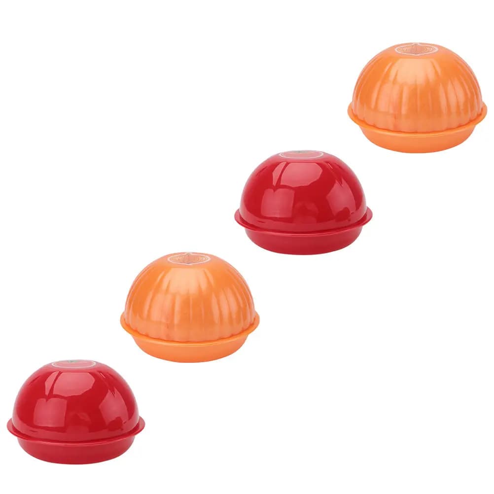 Set di 4 Contenitori per Alimenti, Scatole per Conservazione Verdure, Ciotole in Plastica Colorate per Frutta, Contenitori per Frigorifero