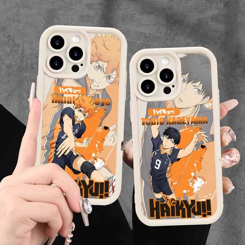 Cover per iPhone Haikyuu Volleyball Anime per Apple iPhone 17 16 15 14 13 12 Mini 11 Pro Max, Custodia Protettiva in Silicone con Occhi e Scala