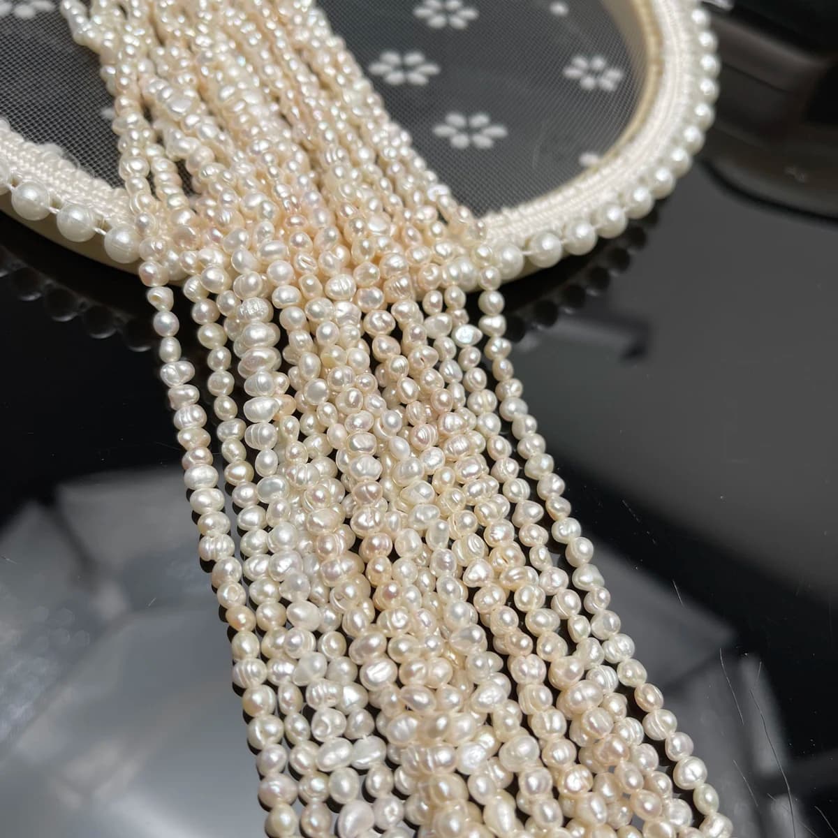 3-4mm Natural Freshwater White Pearl Irregular Loose Beads for DIY Jewelry Making - Women's Necklace Earring Bracelet Wholesale