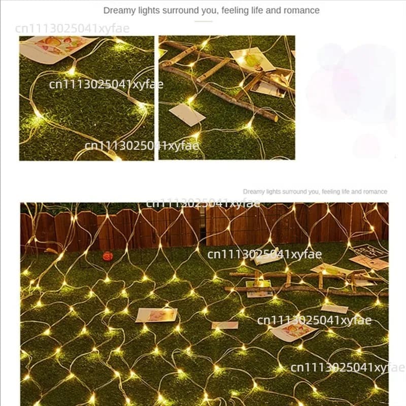 Star Shaped LED Fishing Net Lights Outdoor Indoor Fairy String Lights Christmas Party Decor EU Plug