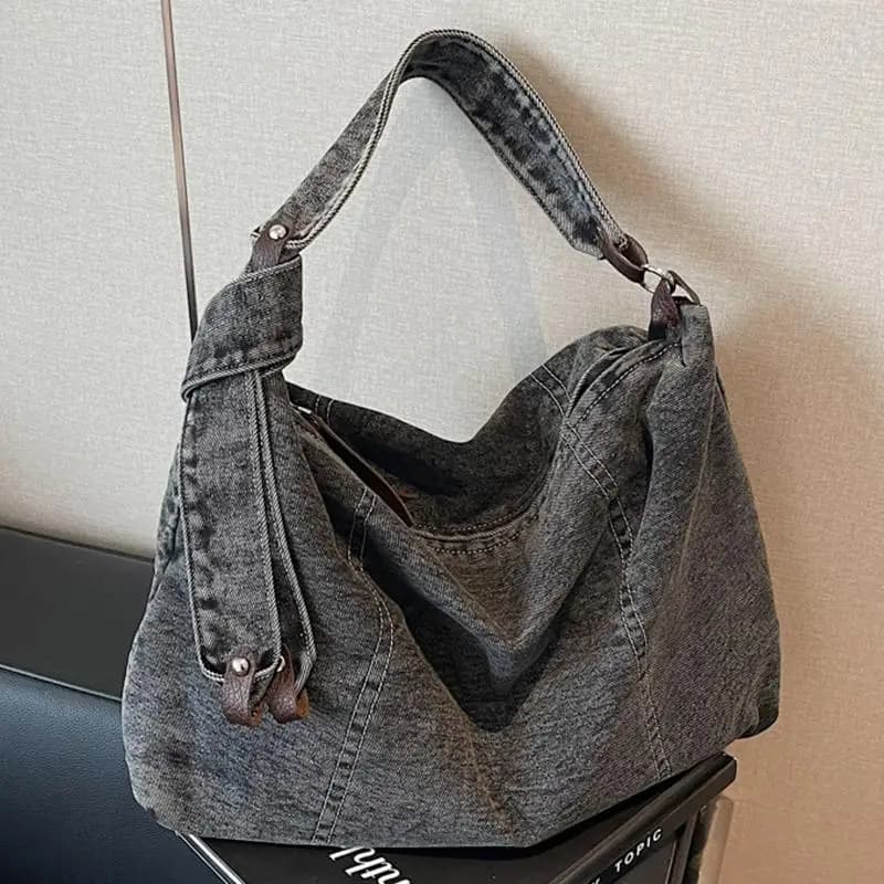 Borsa in Denim alla Moda 2024 Autunno Inverno, Versatile ed Elegante, Borsa a Mano per Studenti e Pendolari, Borsa a Tracolla