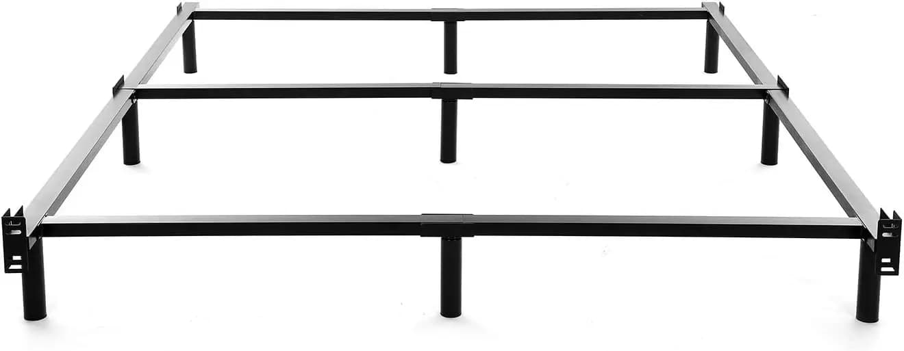 King Size Metal Bed Frame-7 Inch Heavy Duty Bedframe, 9-Leg Support for Box Spring & Mattress Foundation, 3000LBS, Black