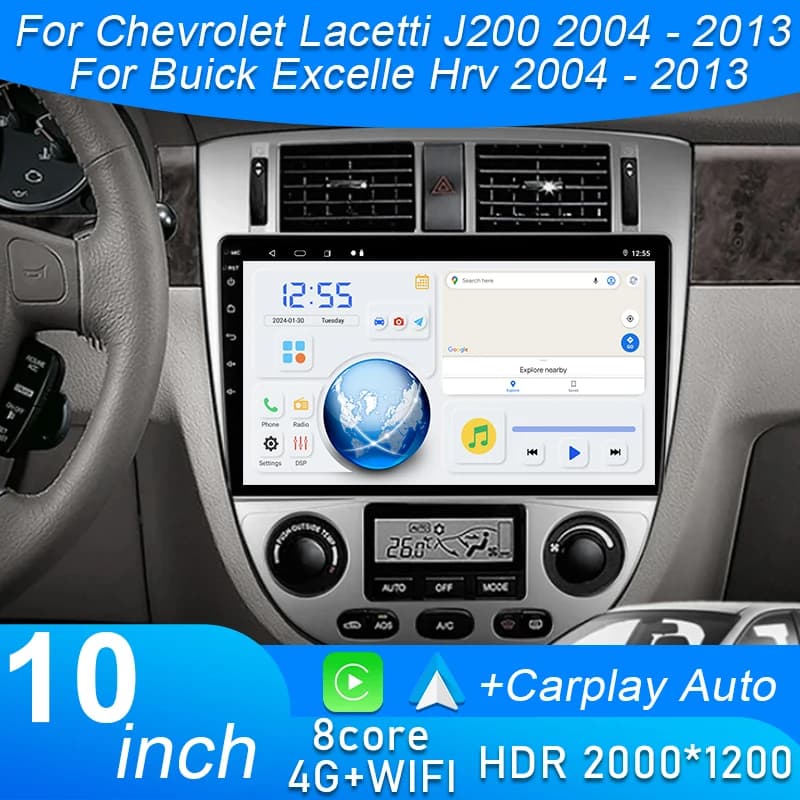 Android 15 Car Radio For Chevrolet Lacetti J200 2004 - 2013 For Buick Excelle Hrv 2004 - 2013 Player Multimedia Navigation Stere
