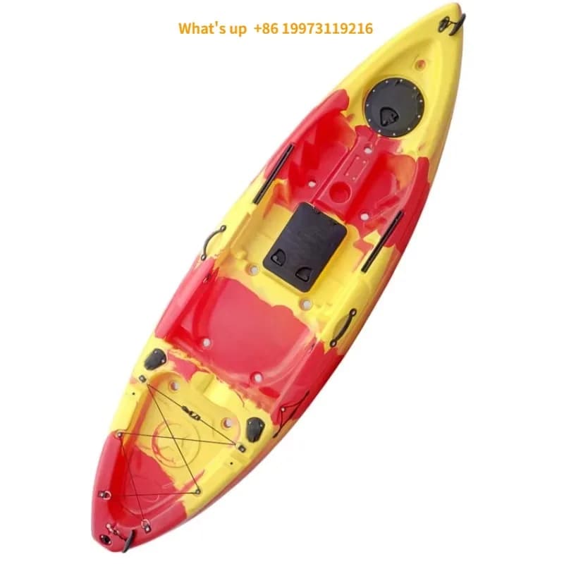 Nuovo arrivo Cus tom Kayak per persona singola con pagaia HDPE Materiale plastico duro Kayak da pesca per Lake River Water Tour2026