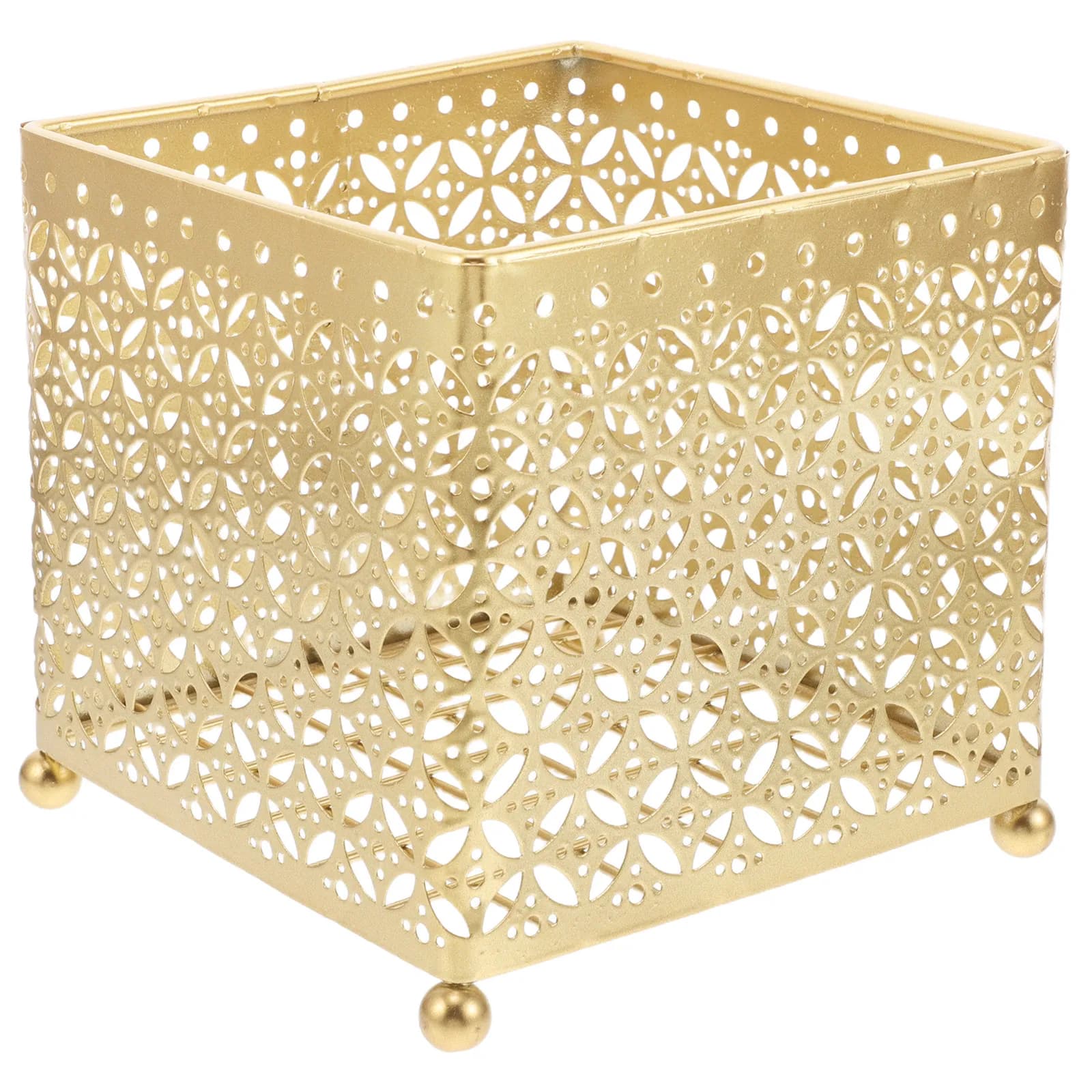 Metal Vanity Storage Box Large Capacity Organizer for Makeup Cosmetics Toiletries Dressing Table Bathroom Bedroom Mesh Basket