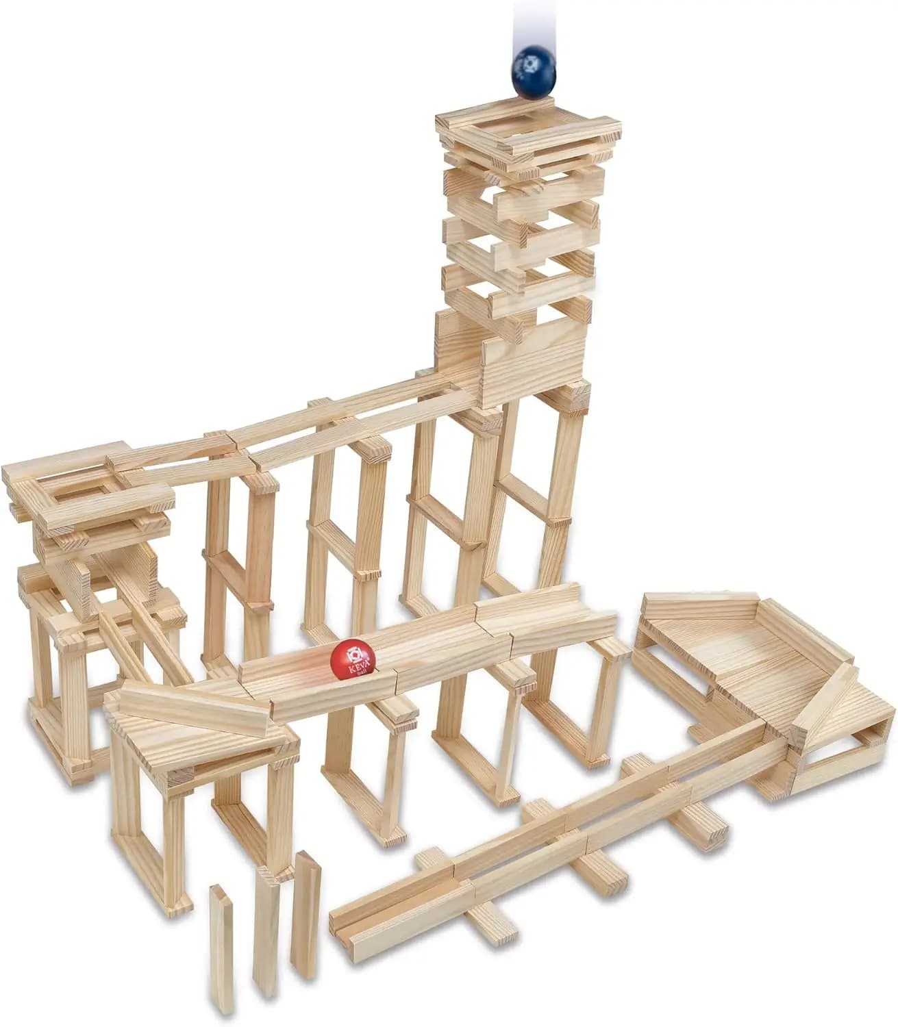 Contrazioni, set da costruzione con blocchi di legno, kit marmo, include 2 palline - 400 tavole