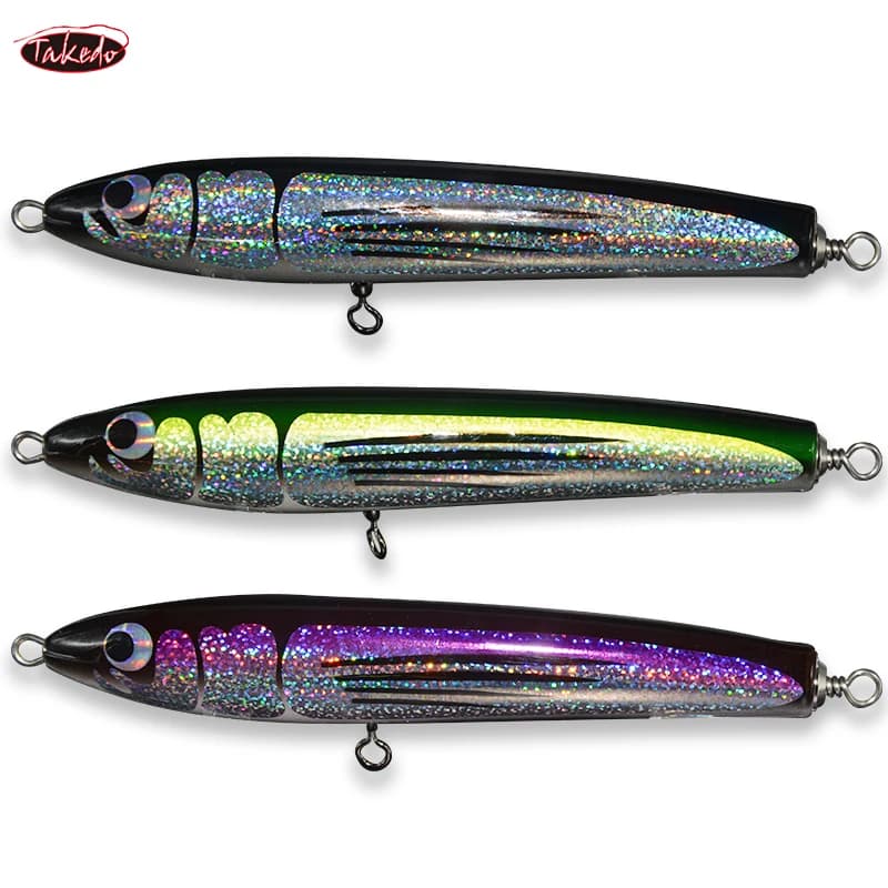 TAKEDO JY58 Basswood Bait Topwater Esche 200MM 80G Matita di legno Richiamo Long Casting Wobblers Tonno Traina Richiamo Barca da pesca