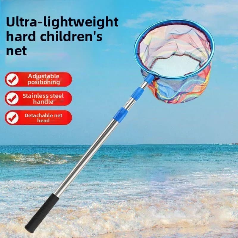 Robusta Rete da Pesca per Bambini, Rete a Fune Super Resistente per Catturare Pesci, Attrezzatura da Campeggio e Viaggio, Rete in Acciaio Inossidabile