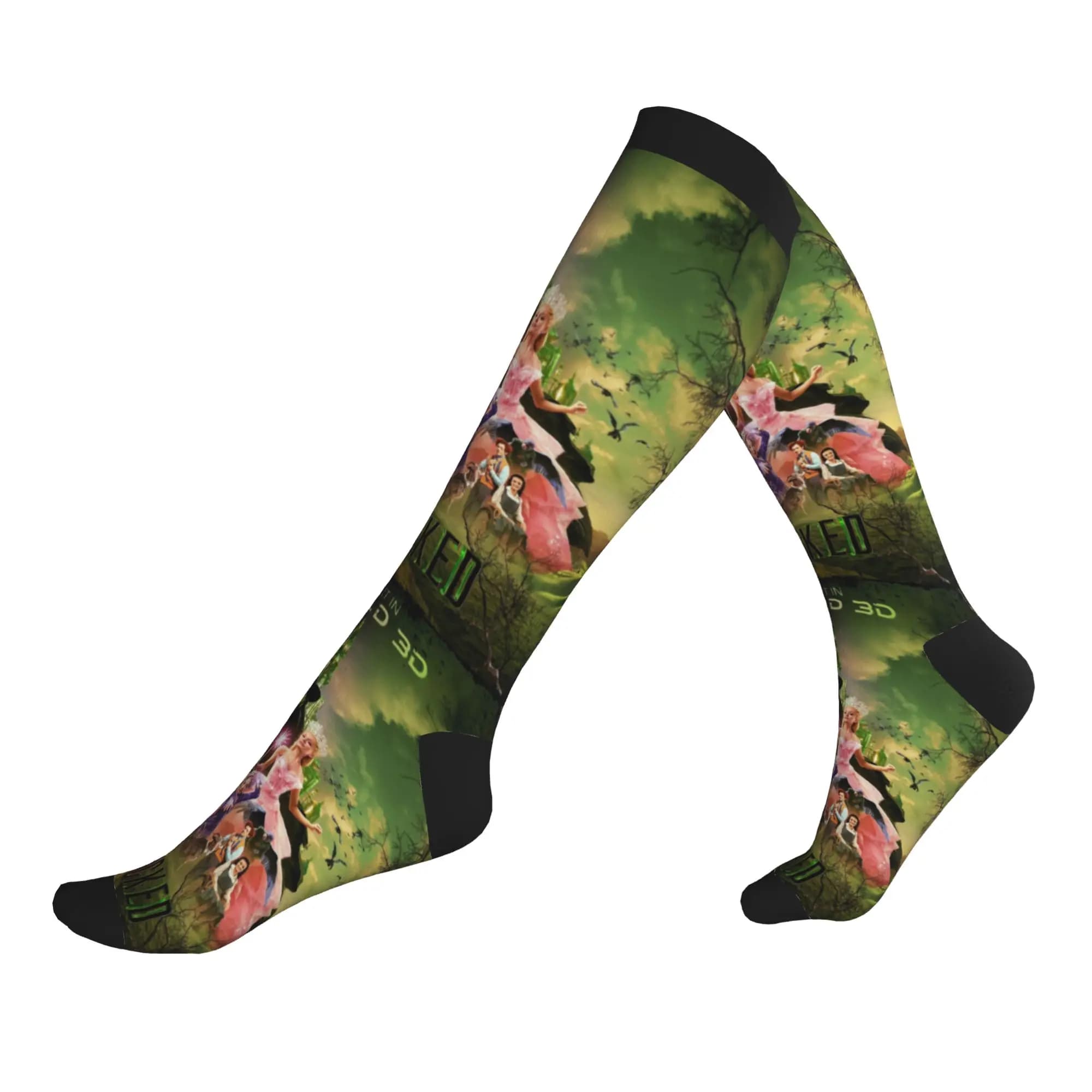 Fun Print Wickeds Musical Movie Socks for Women Men Stretchy Summer Autumn Winter Sports Compression Socks
