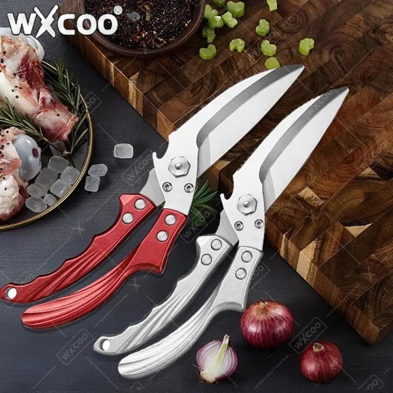 Forbici da Cucina WXCOO Resistenti in Acciaio Inox, Forbici Multiuso per Pollo e Ossa di Pollame