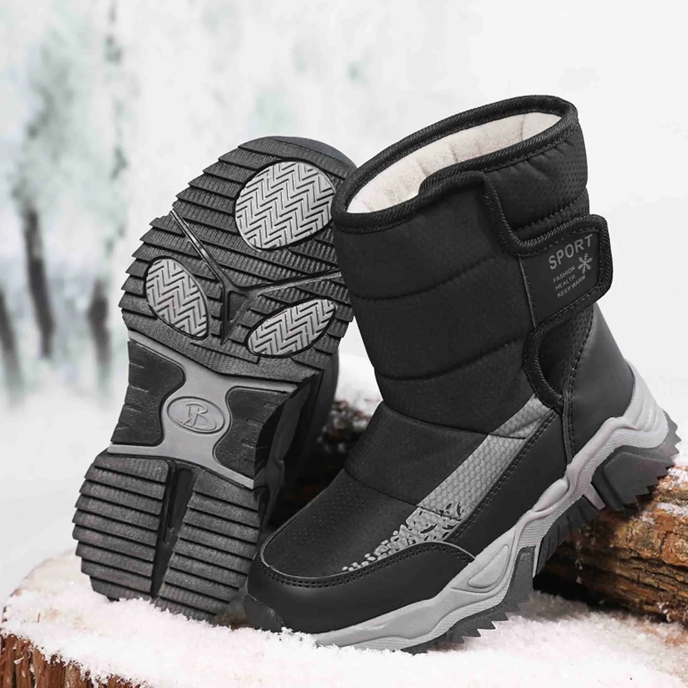 Nuovi stivali da neve per bambini Scarpe sportive alte calde per esterni invernali Scarpe da trekking comode Stivale da neve in cotone antiscivolo alla moda