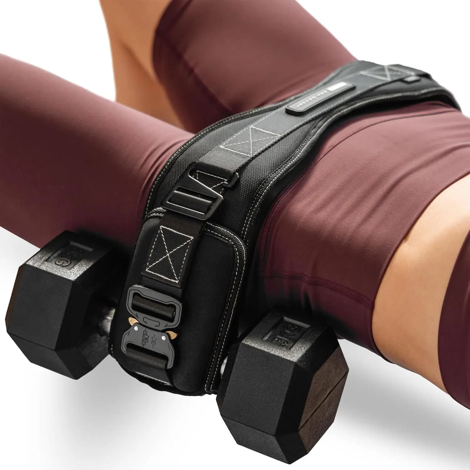 Premium Belt for Hip Thrust with Manubri and Kettlebell - Glutei Training System Resistant, Fast Assembly Without Libra or Rack