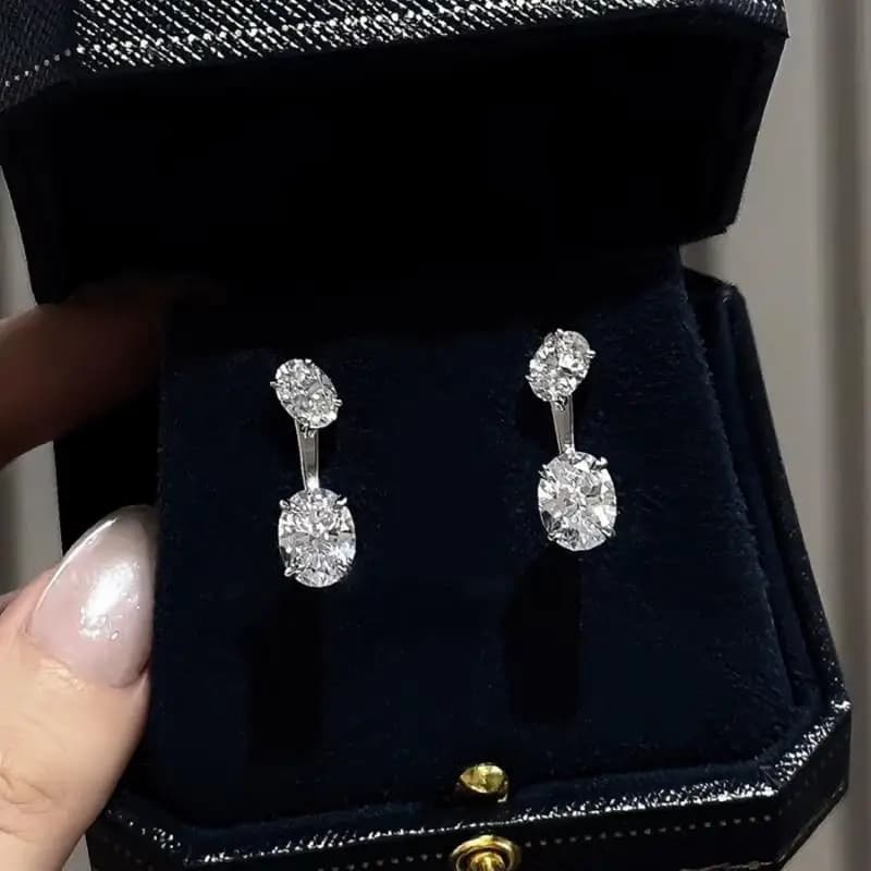 Zircon Earrings for Women Elegant Luxury Gemstone Design Fashion Sparkling Jewelry Perfect for Wedding and Party