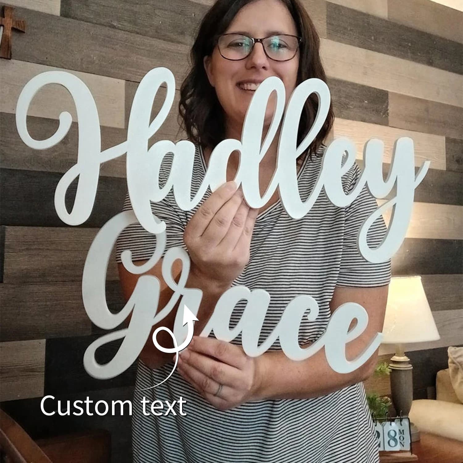 1 Piece Targa Custom in Wood, Customize Family Names, Teach in Wood with Surname, Multicolor Selection, Gift for Mother's Day