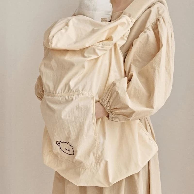 Copertina per Passeggino a Forma di Orso Cartoon, Mantella con Cappuccio Antivento, Coperta Calda per Neonati e Bambini