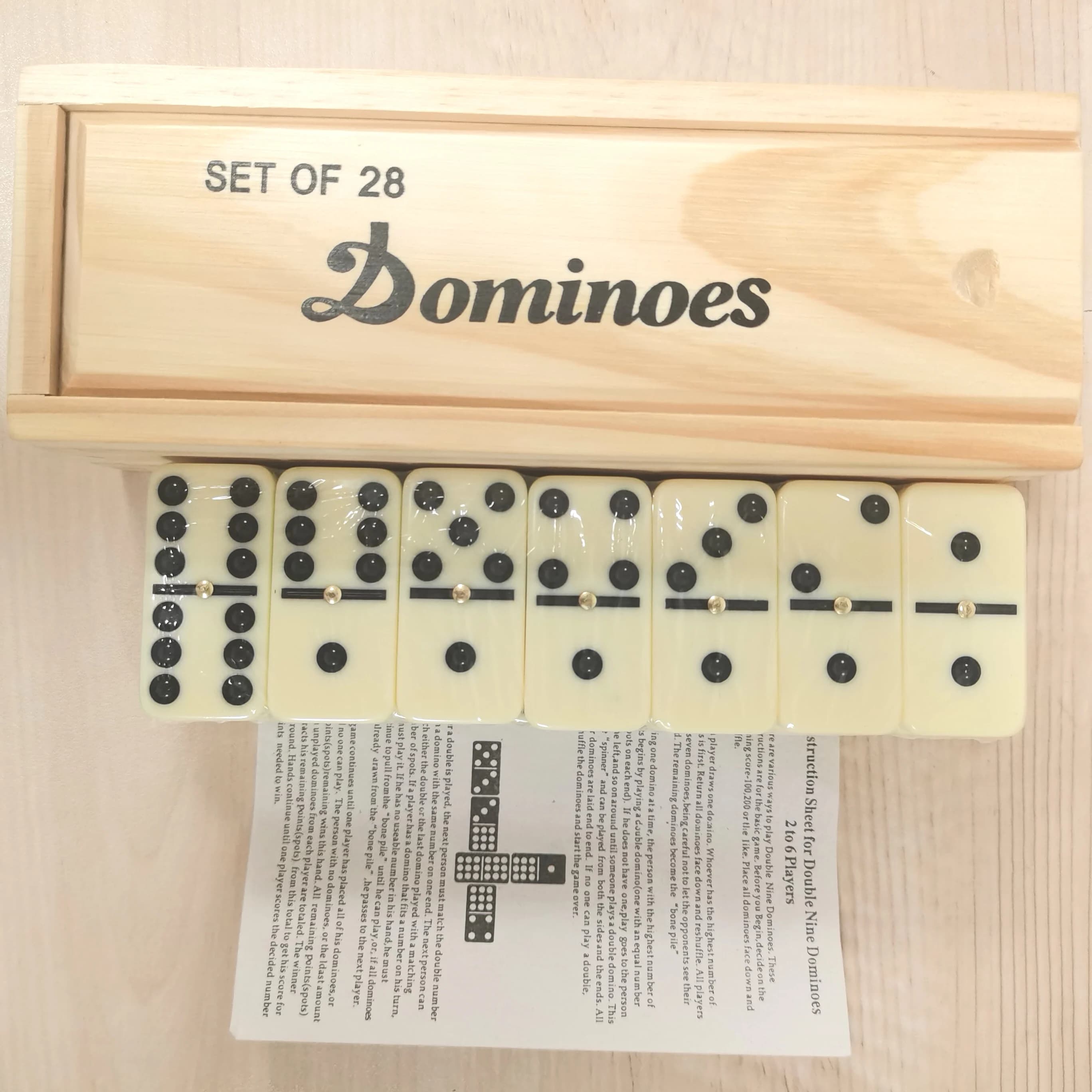 Avorio Doppio Sei Duo Mino Domino Set Scatola di Legno Portatile Set Per Adulti Per Il Tempo Libero Casa Puzzle Giocattolo Gioco di Scacchi e Gioco di Carte
