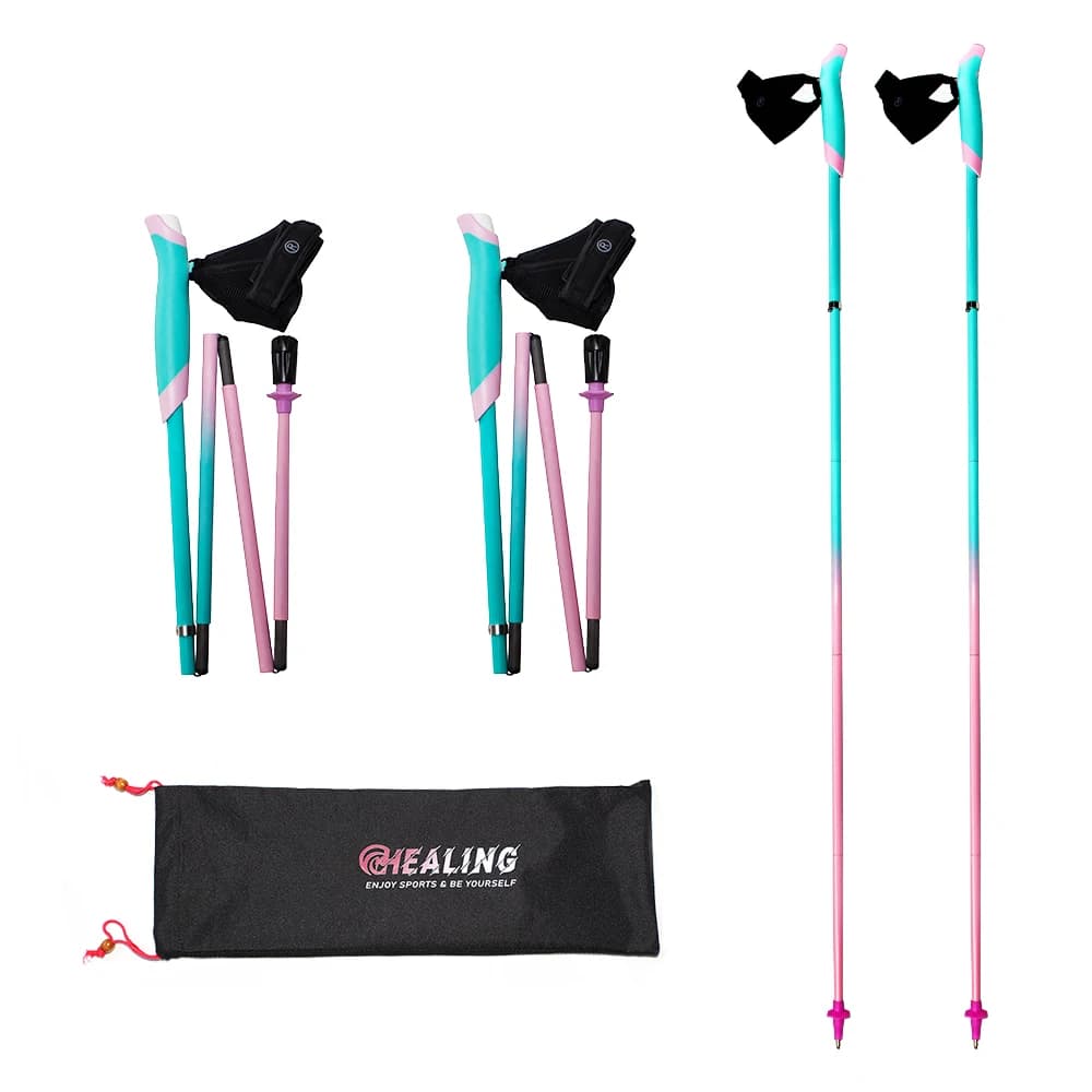 5-Section Carbon Fiber Camping Trekking Pole Tungsten Steel Tip Lightweight EVA Handle Folding Design