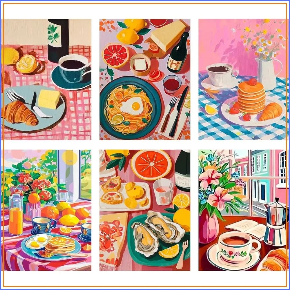 6 Pack 5D Diamond Painting Kits for Adults, Round Full Drill, 11.8x15.7 Inches, Home Wall Decor