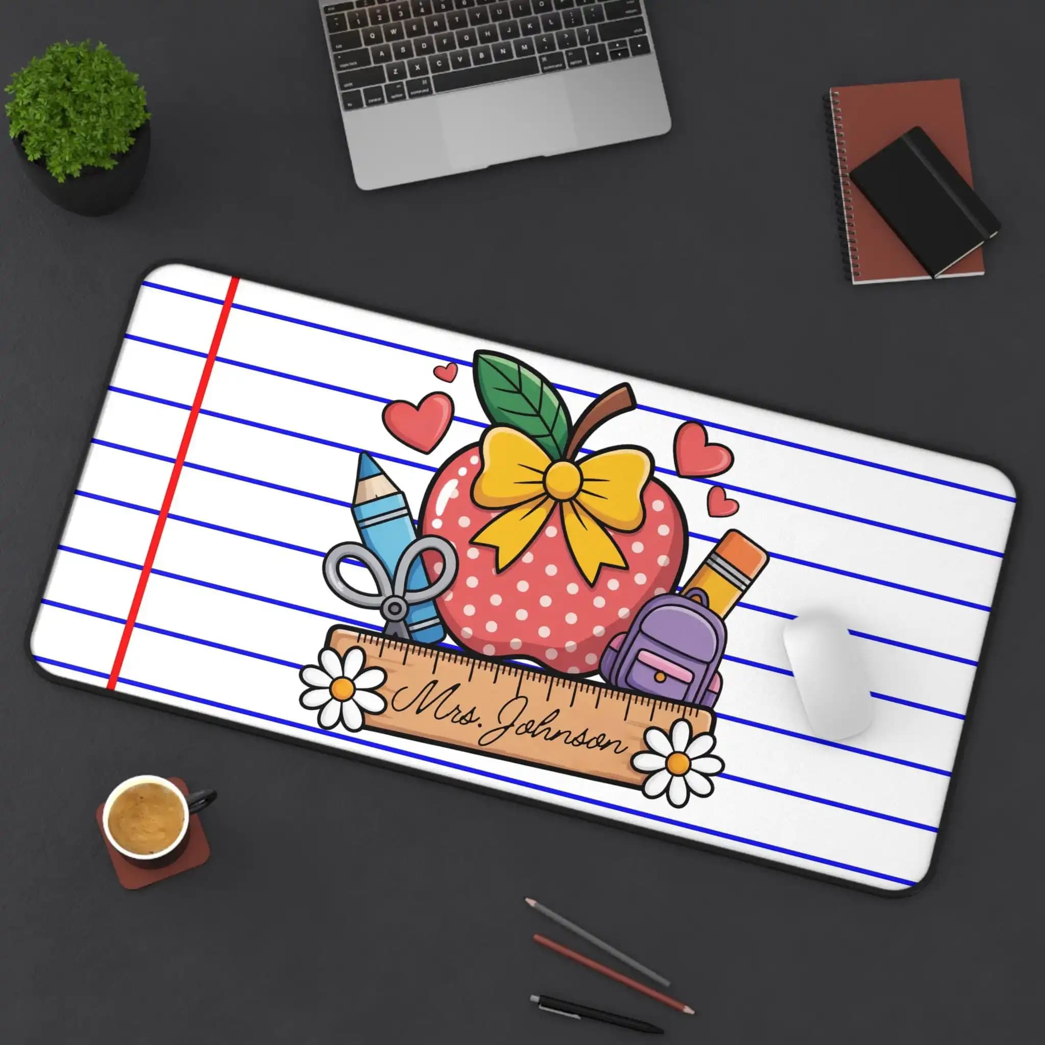 Tappetino per mouse con motivo cancelleria, tappetino per mouse antiscivolo e impermeabile, tappetino decorativo per scrivania da gioco per ufficio, il regalo perfetto per gli amici.
