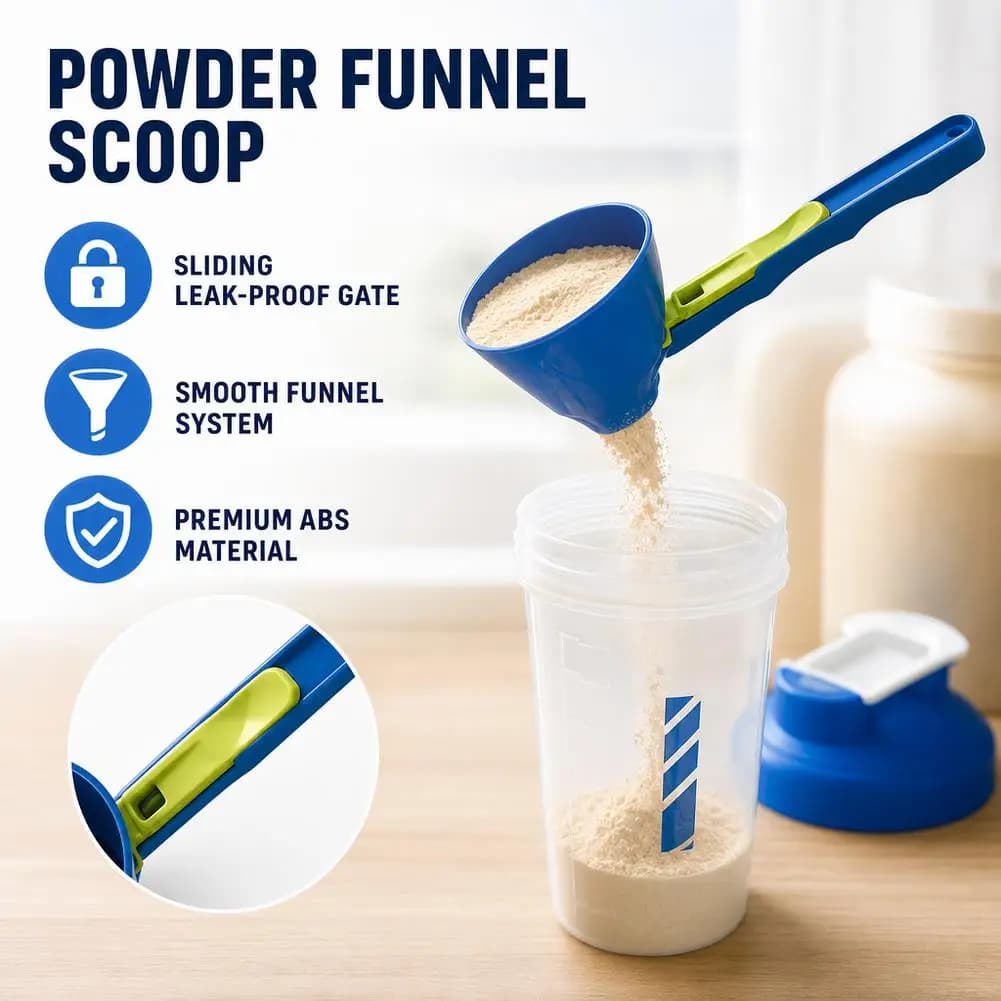 Protein Powder Scoop Mess Free PP Material Sliding Funnel Milk Supplements Measuring Spoon Accurate Kitchen Gadget