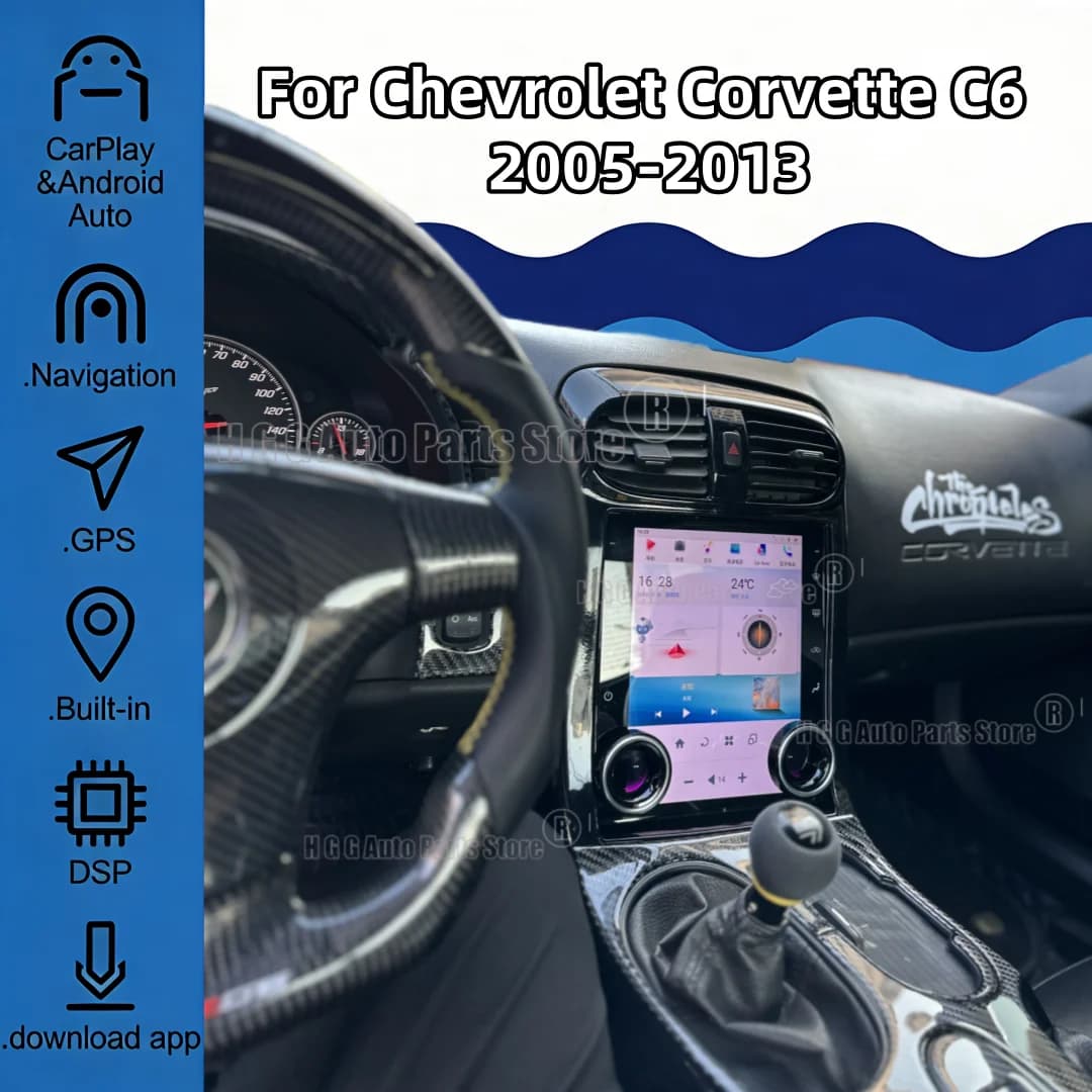 Android 14 GPS Navi Audio Radio For Chevrolet Corvette C6 2005-2013 Auto Car Multimedia Player Carplay 10.4" Screen BT Headunit