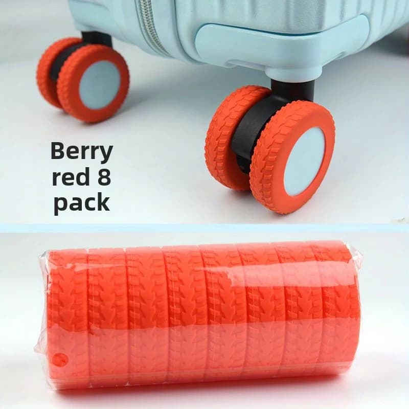 Set di 8 Copriruote per Valigie, Guaine in Silicone Ammortizzanti per Rotelle, Accessori per Riduzione del Rumore durante il Viaggio