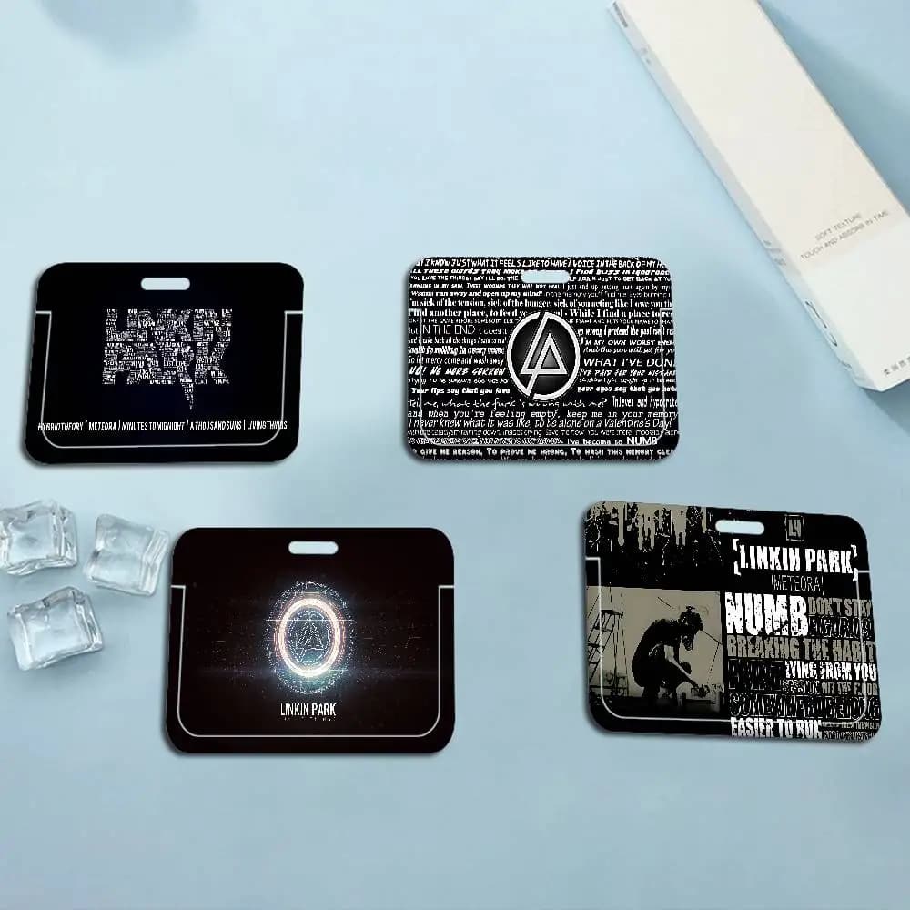 Portachiavi con cordino e porta badge Rock Band L-Linkin Park, nuovo porta tessere a cartone animato da donna, laccetto da collo per studenti, ideale come regalo