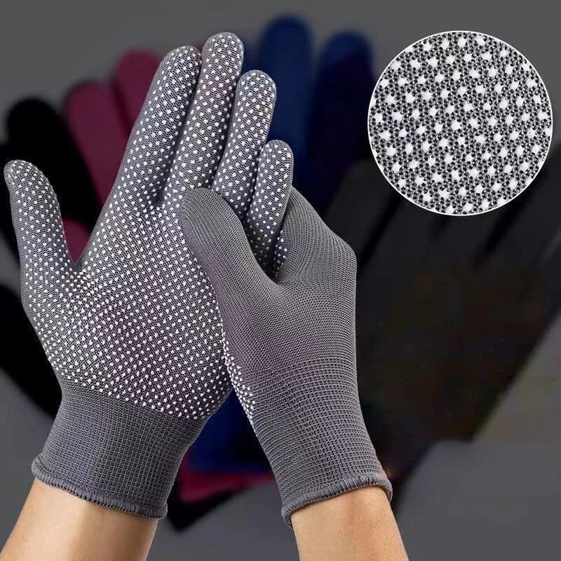 Guanti in nylon da 12 pezzi, traspiranti, antiscivolo, per ciclismo, pesca, campeggio, unisex, multicolori, guanti protettivi per il lavoro