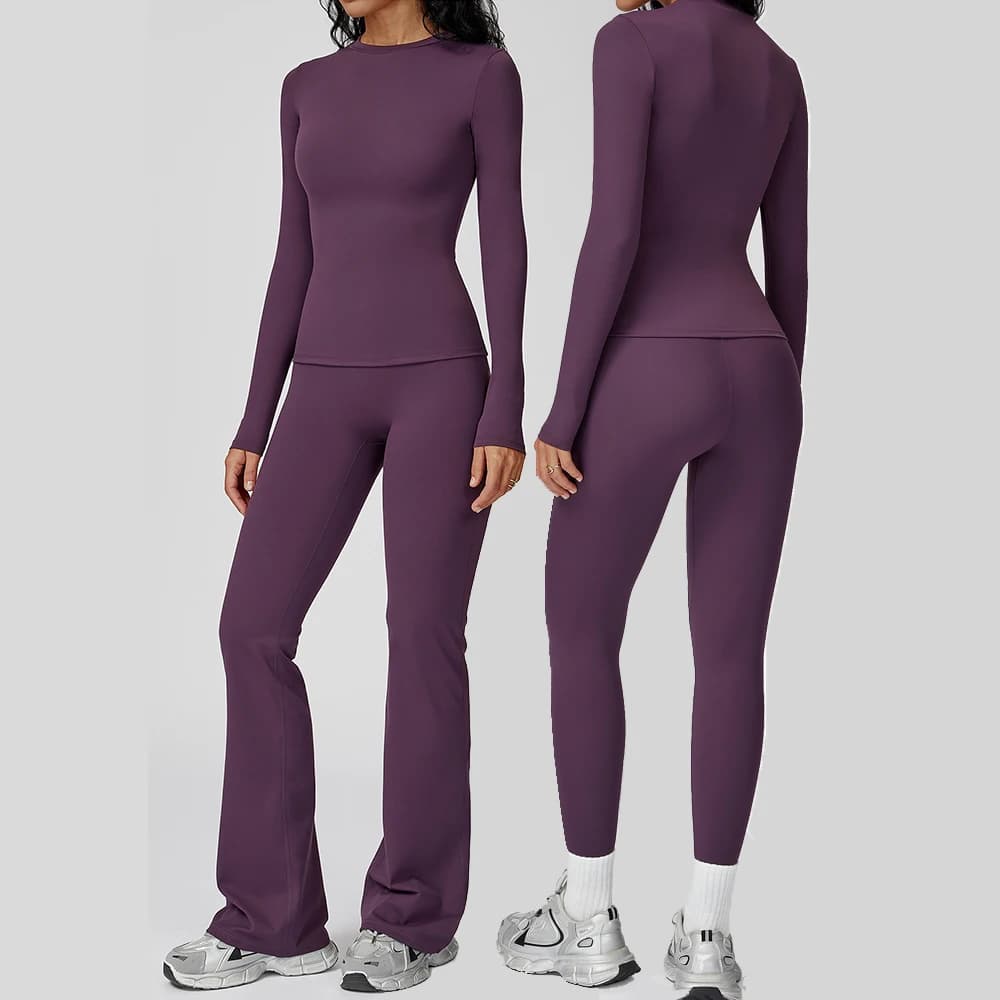 Yoga Set 2 pieces Sportswear Women's Sportswear Gym Clothing Training Legging Fitness Bra Crop Top Long Sleeved Sportswear