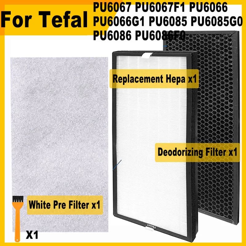 XD6077 e XD6061 Filtro HEPA Filtro al carbone per Tefal PU6067 PU6067F1 PU6066 PU6066G1 PU6085 PU6085G0 PU6086 PU6086F0 Purificatore d'aria