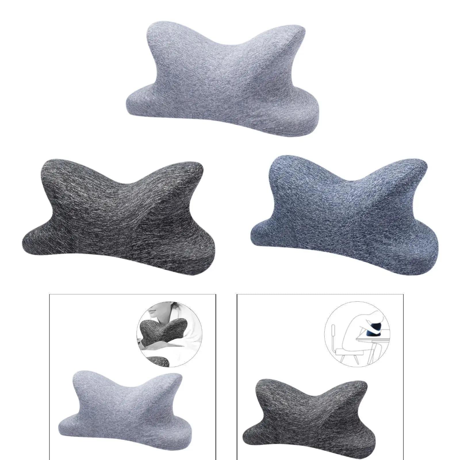 Cuscino per pisolino Cuscino per dormire Cuscino ergonomico portatile traspirante Fodera rimovibile Poggiatesta per viaggiare a casa in aula