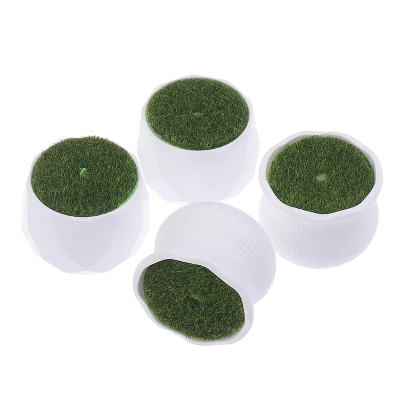 Set di 5 Mini Vasi Rotondi con Prato Artificiale, Contenitori in Plastica Spessa per Piante e Fiori, Decorazione per Giardini e Ristoranti 6.0*4.6cm