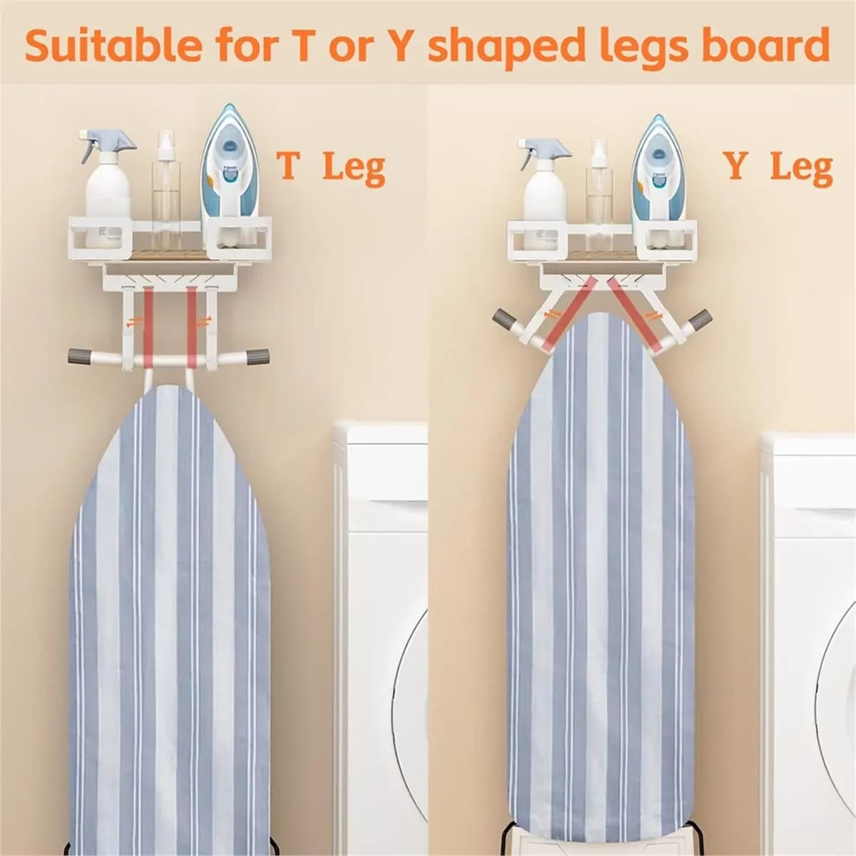 Ironing Board Hanger Wall Mount, Iron Board Wall Holder, Sewing, Laundry Room Organization,Shaped Space Saving