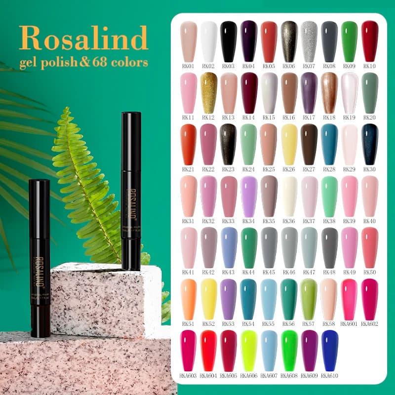 ROSALIND Penna per unghie Smalto per unghie gel 5ml Smalti gel semipermedio Ibrido Top Base Coat Pen Nail Art per fai da te