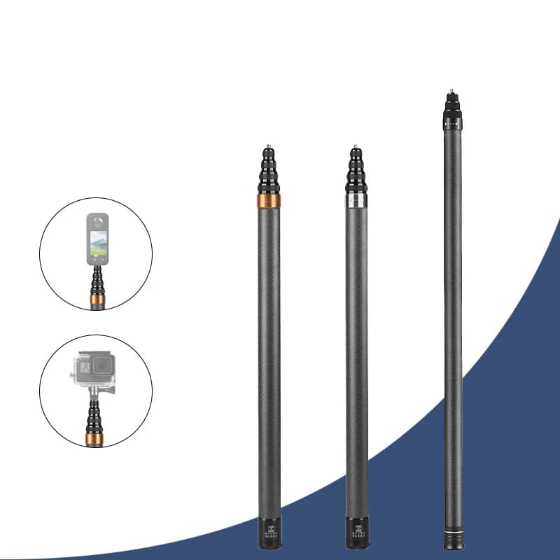 For Insta360 X5 X4 X3 X2 3m Long Carbon Fiber Extended Selfie Stick Scalable Monopod Stick Tripod for GoPro DJI Action Camera