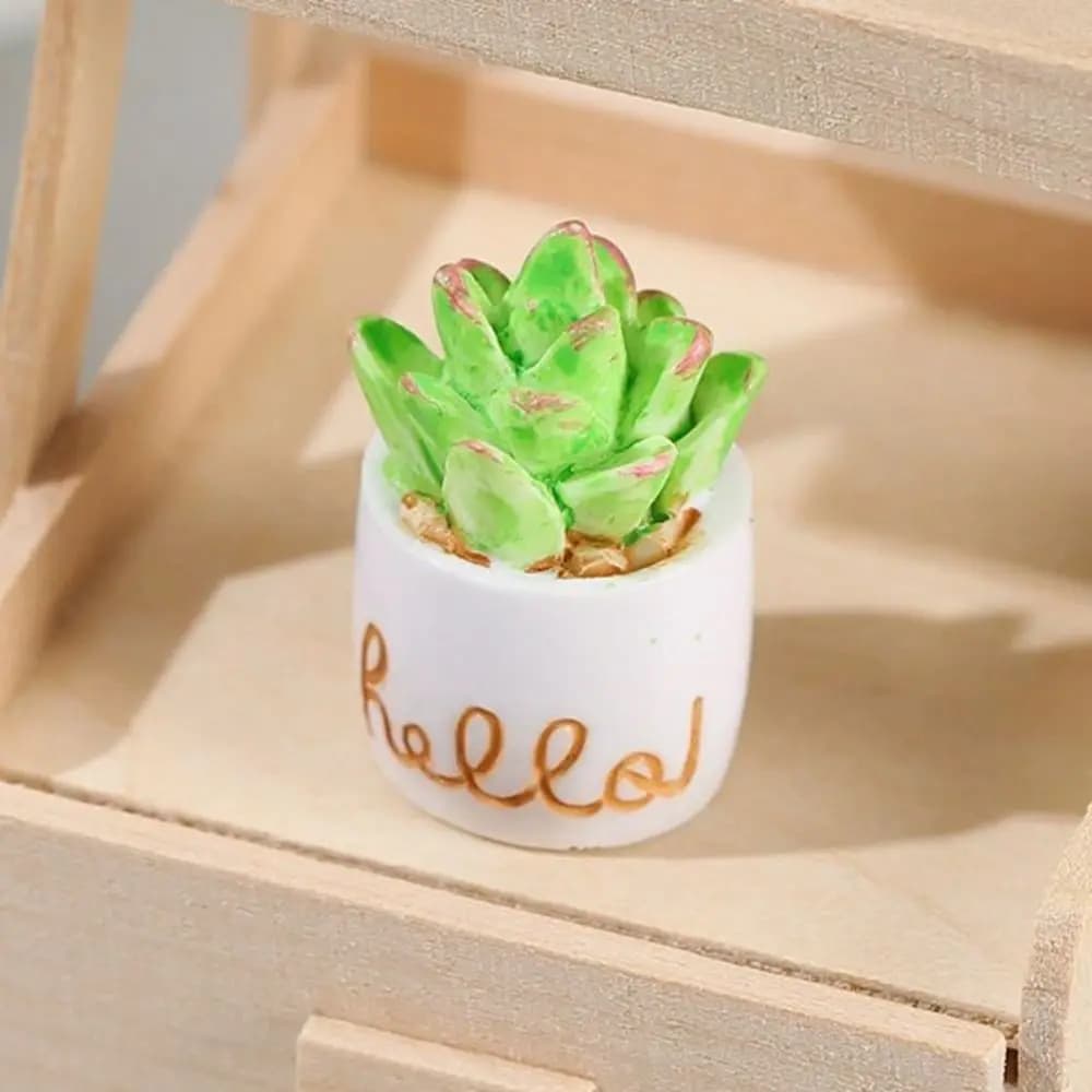 New 1:12 Dollhouse Miniature Potted Plant Multistyles Mini Bonsai Garden Home Model Green Leaves Plant Pot House Accessories