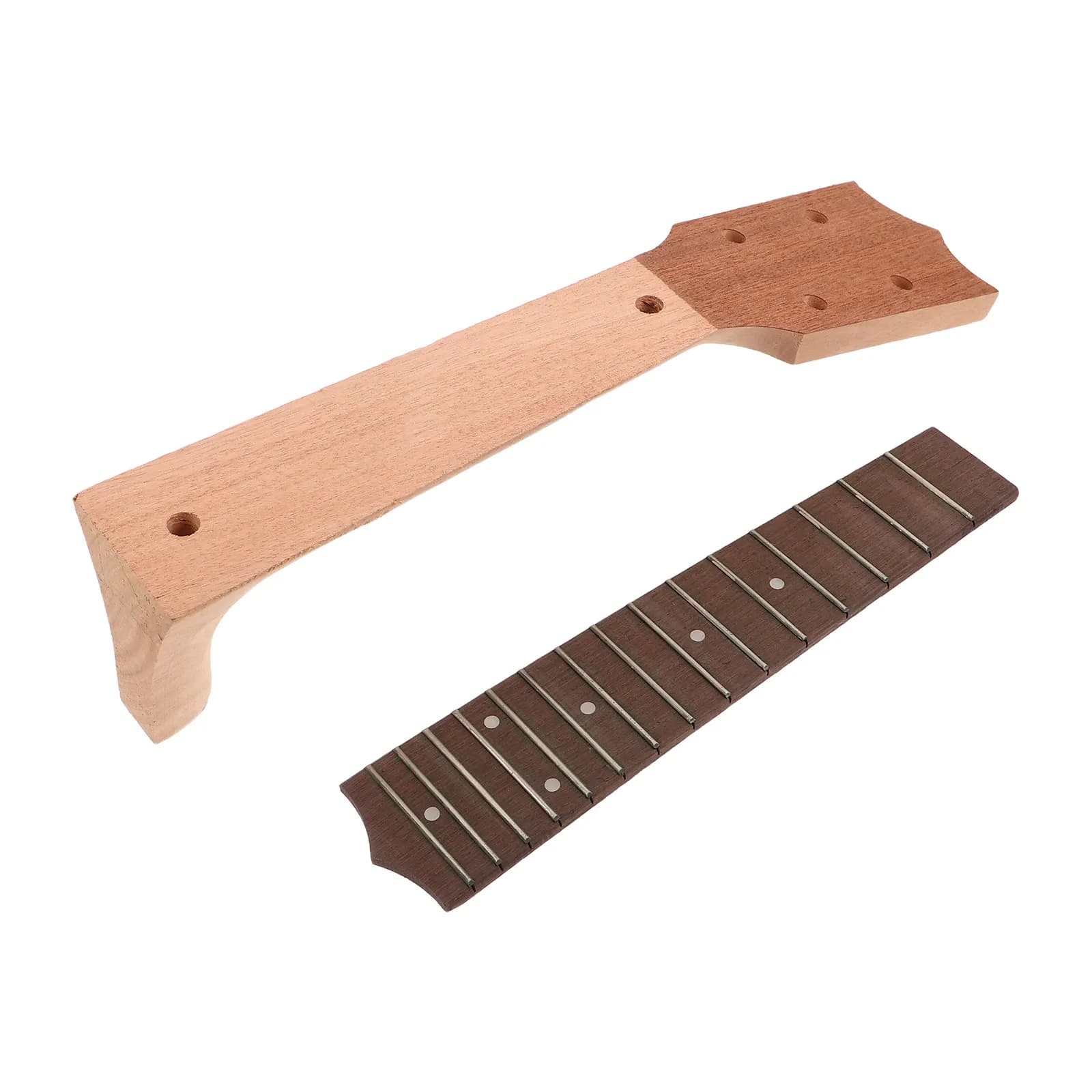 Set di Ricambio per Tastiera di Ukulele da 21 Pollici, Manico per Ukulele Acustico con 15 Tasti, Tastiera in Legno Liscio per Riparazione e Miglioramento Fai-da-Te