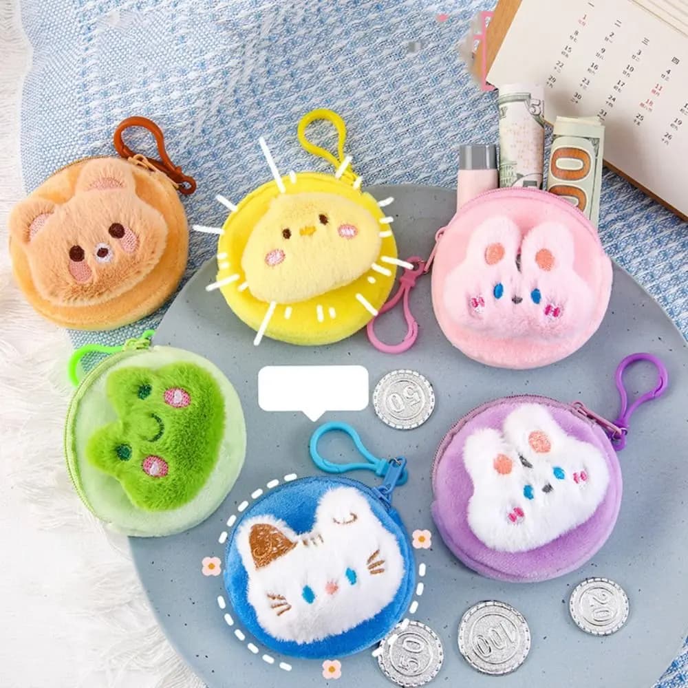 Portamonete in peluche orso pulcino rana bambola cartone animato zero portafoglio portamonete animale carino creativo donne ragazze