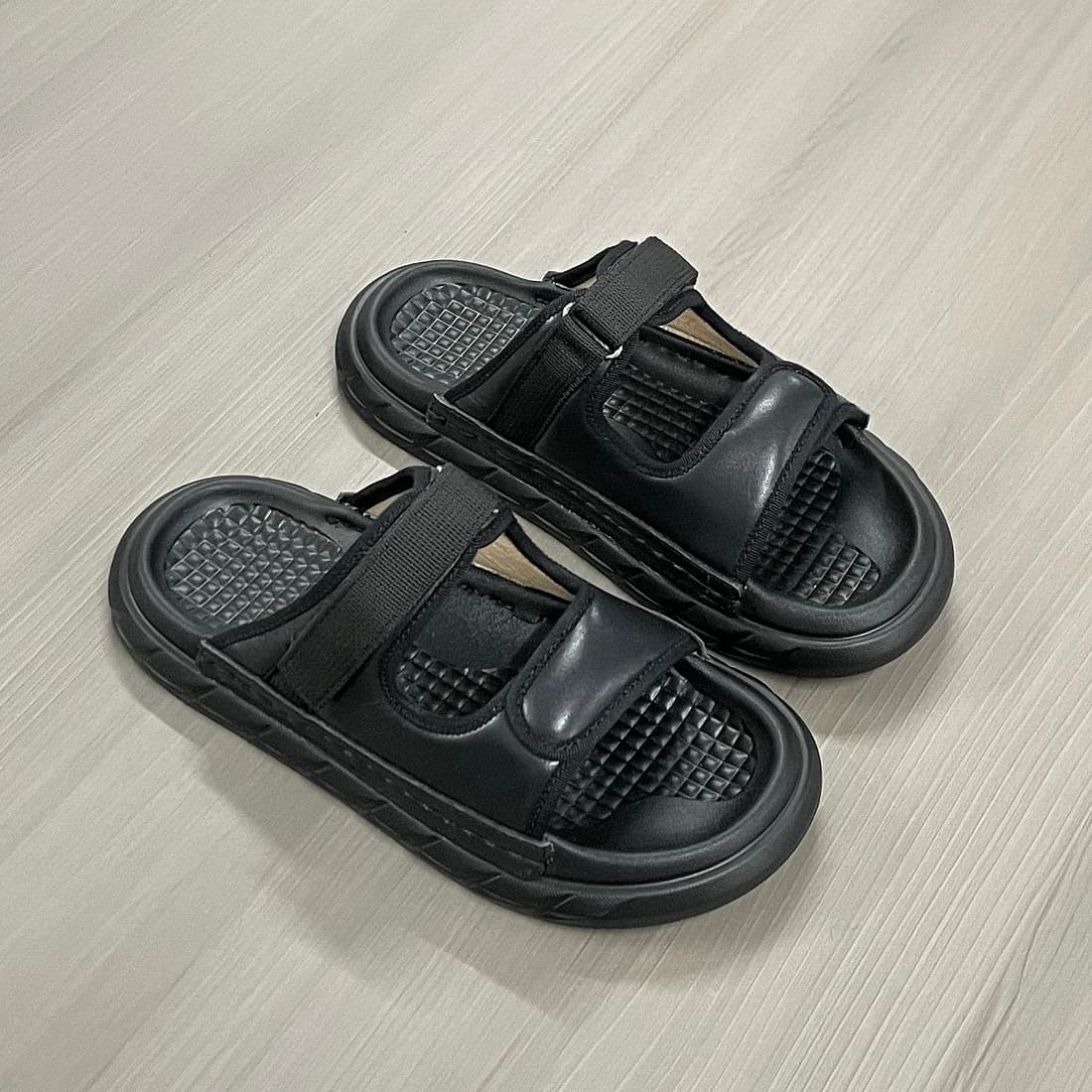 Jinyu New Arrival Boys Fashionable Popular Sandals Kids Shoes Summer Versatile Black Genuine Leather Footwear for Children