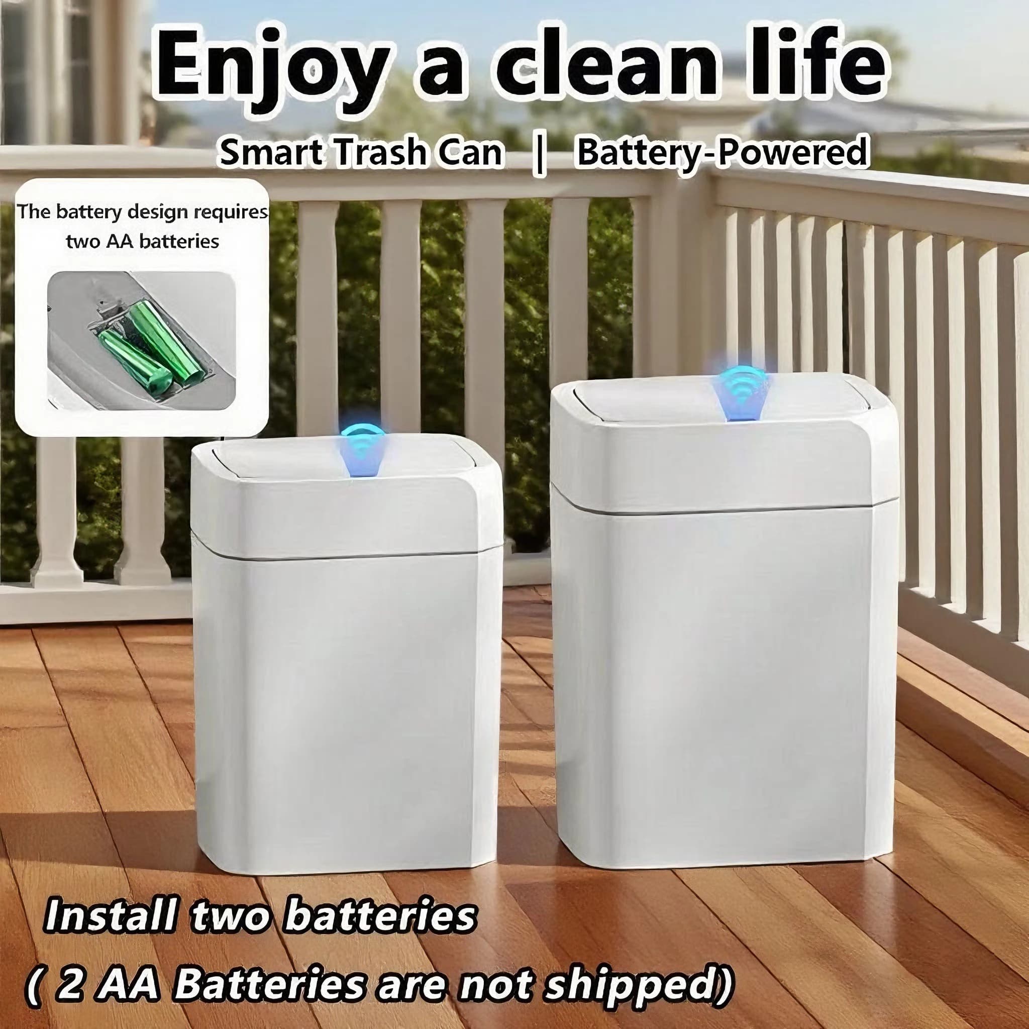Pattumiera con sensore intelligente Pattumiera touchless intelligente Pattumiera con sensore di movimento automatico silenzioso per cucina, bagno, ufficio