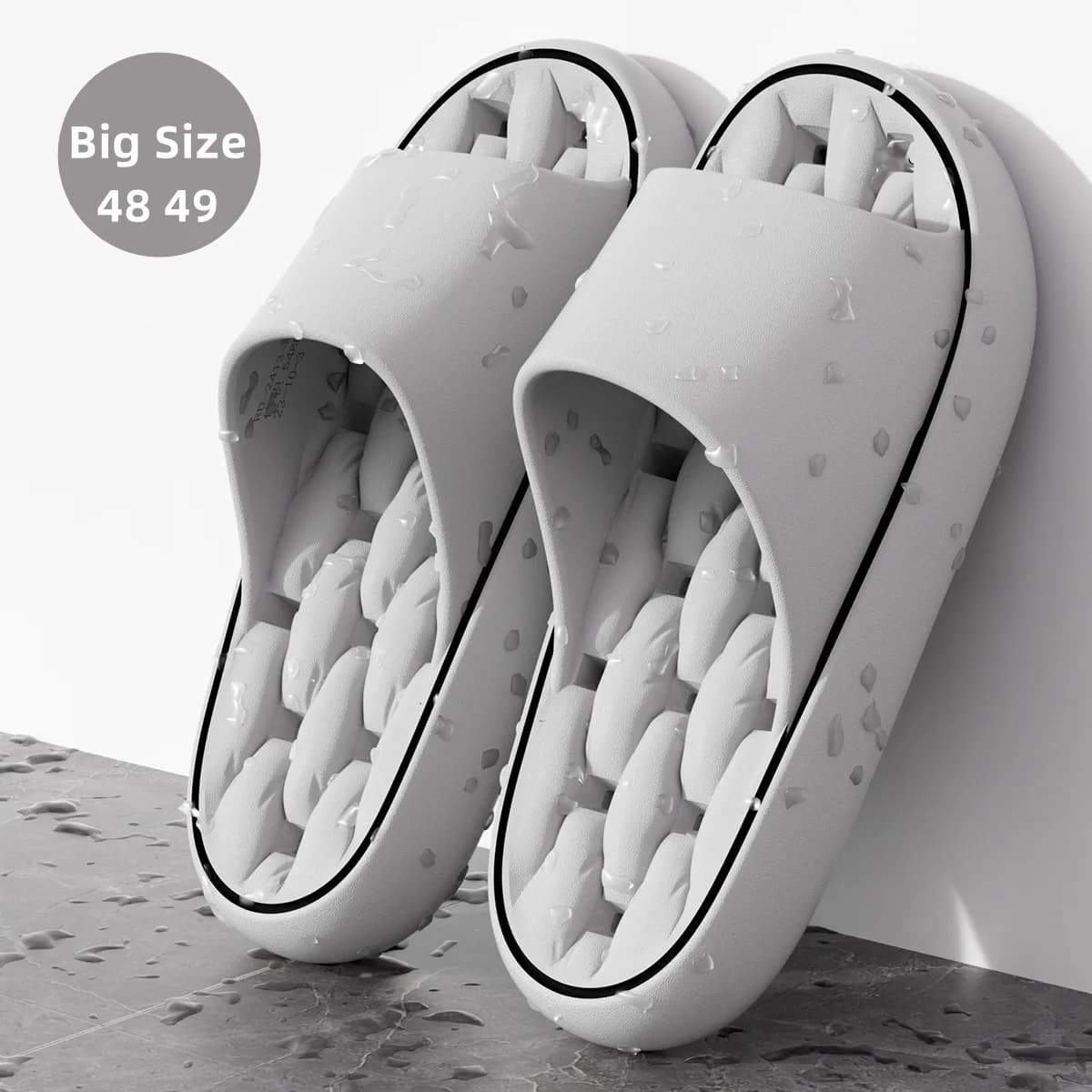 Bathroom slippers Large size 48 49, Fast drying, Shower shoes for Couples, Light flip flops for Men, Swimming sandals for Women