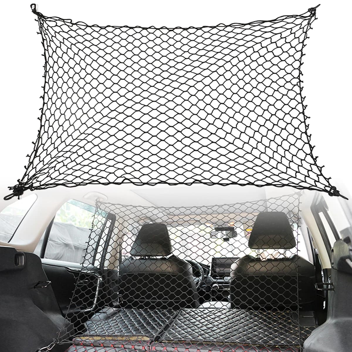 Rete Barriera per Cani da Auto, Rete di Sicurezza Pieghevole per Cani con Ganci, Pratica Barriera Universale per Isolamento Animali Domestici in Veicoli