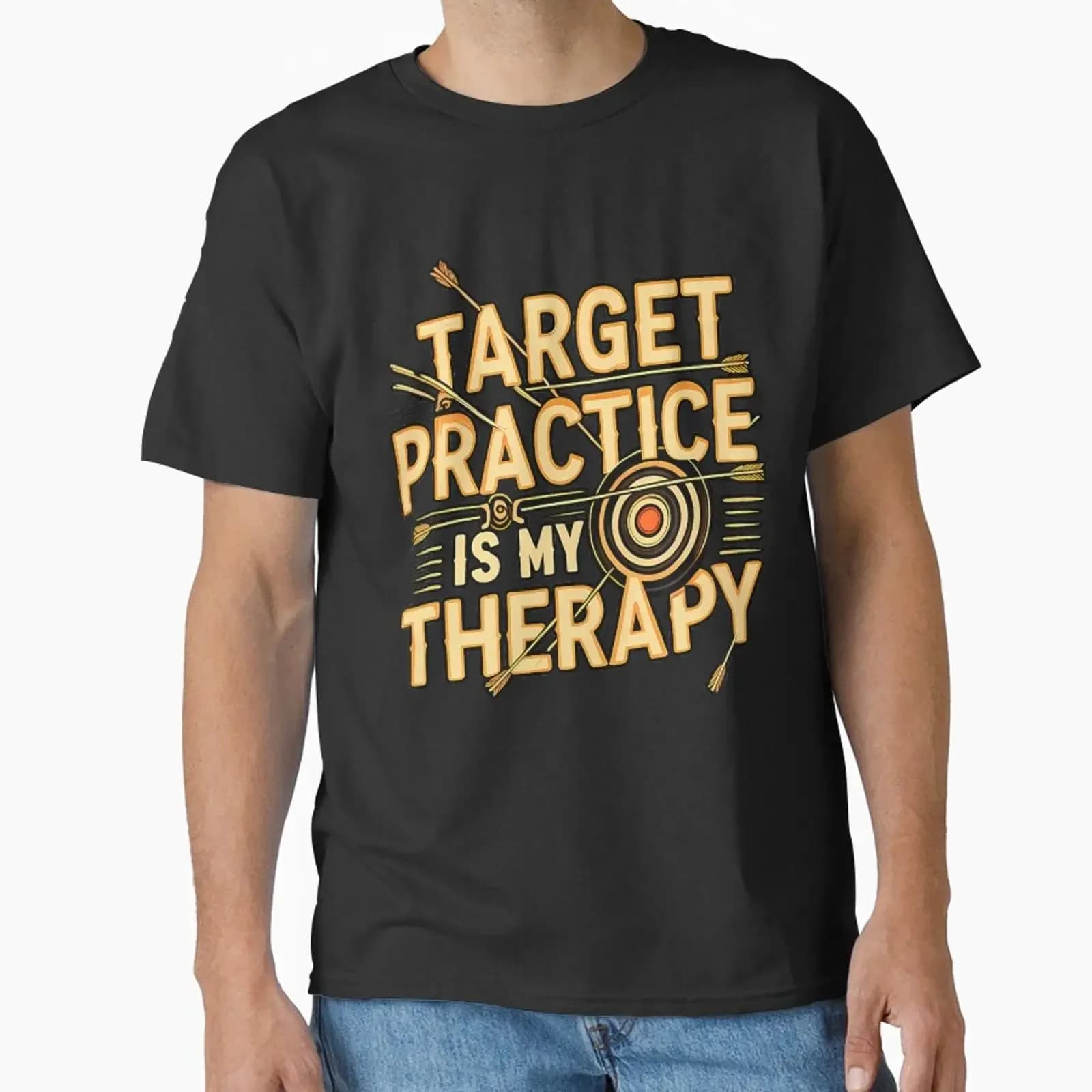Target Practice Is My Therapy Archery Bow Arrow designed and sold by BeverlyBrenda vintage Washed Soft Breathable